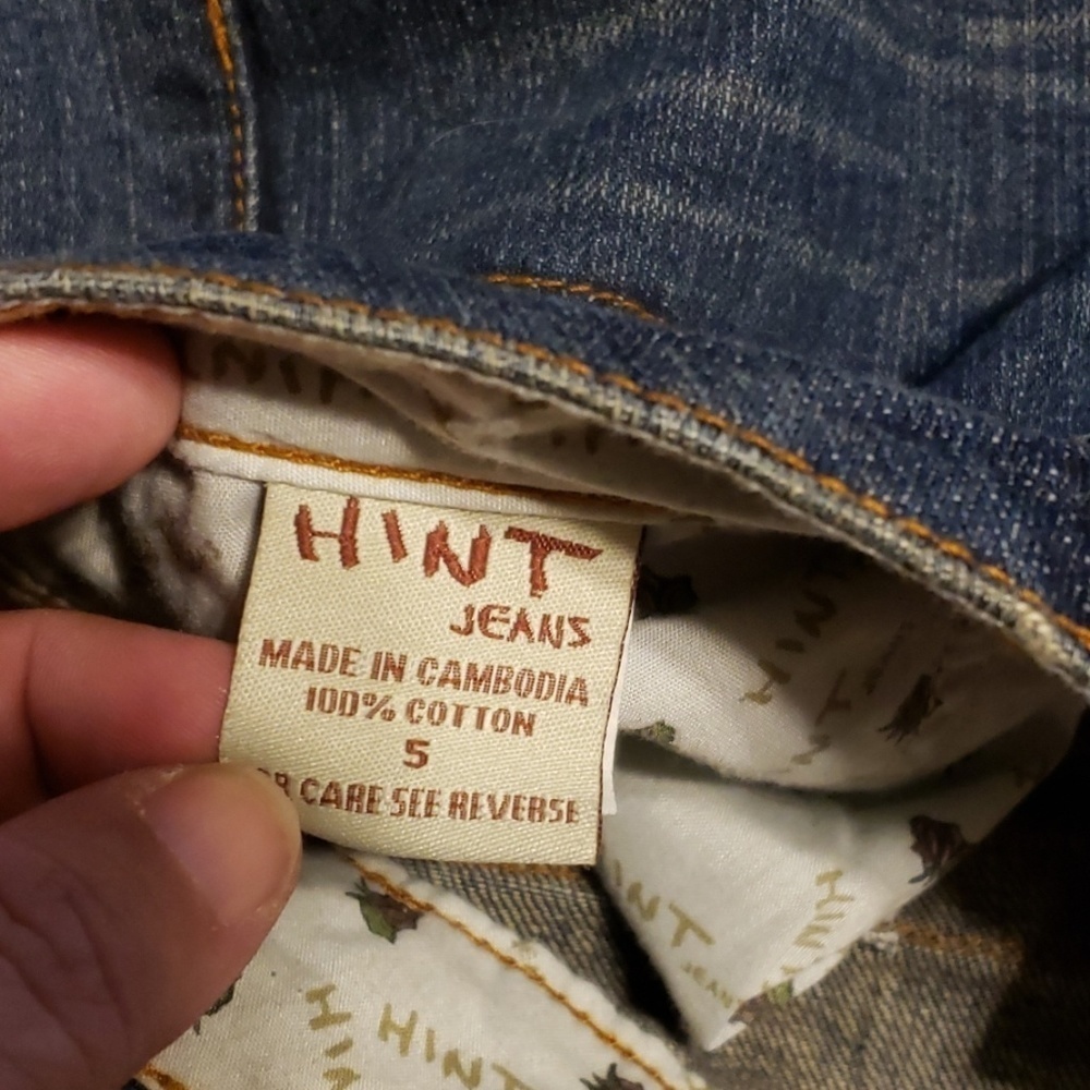 Hint embroidered distressed bootcut jeans - Picture 6 of 6